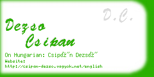 dezso csipan business card